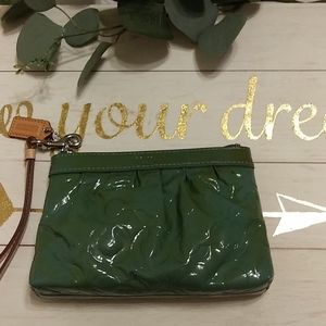 Coach green wristlet wallet classic green
